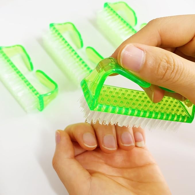 4Pcs Nail Brushes for Cleaning Fingernails, Manicure Tools Scrub Brushes Kit, Toenail Brush to Clean Under Nails Pedicure Foot Small Brush Women Men (Green)