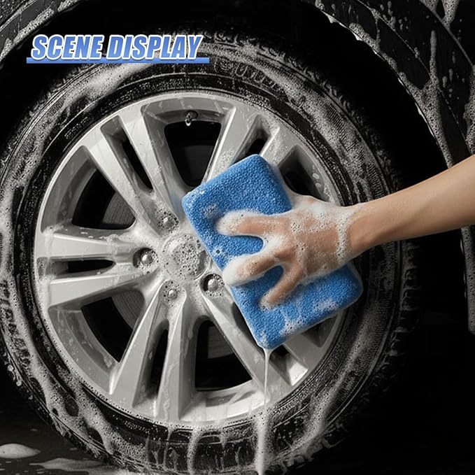 3PCS Microfiber Applicator Pads, Soft No-Scratch Car Wash Sponge, Washable Reusable Ceramic Coating Applicator, Car Paint Detailing Polishing Supplies for Wax Sealant (Blue)