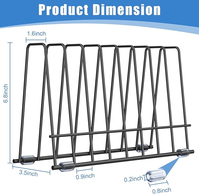 AKAZA 2 Pack Reusable Bags Drying Rack-Multiple Kitchen Storage Organizer for Plastic, Gallon, Snack, Sandwich Bags, Desktop Book Shelf, Dresser Storage Rack (Black)