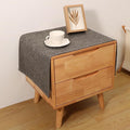 Small Bedside Tablecloth Table Dustcover End Tabletop Home Decoration Fabric Tablecloth Nightstand Table Covering Doilies for Furniture Décor (16×35inch) Dark Grey