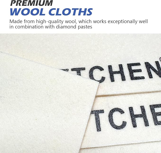 SCOTTCHEN 9Pcs Wool Cloths for Buffing,Polishing and Lapping, 6" x 4" x 1.55mm,Ideal for Lapidary, Jewelry,Glass,and Metalworking ect.