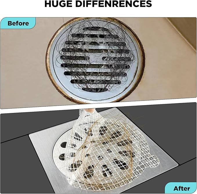 35 Pack Disposable Floor Drain Stickers, Hair Drain Stickers Disposable Shower Drain Hair Catcher Bathroom Accessories Bathtubs Mesh for Bathroom,Kitchen,Shower,Laundry (V-Round)