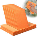 10 Pack Shammy Cloths, 27 X 20 Inch Extra Large Absorbent Cleaning Towels, Reusable Multi Purpose Chamois for Car Drying, Home, Kitchen, Bathroom and Pet, Machine Washable and Scratch Free, Orange