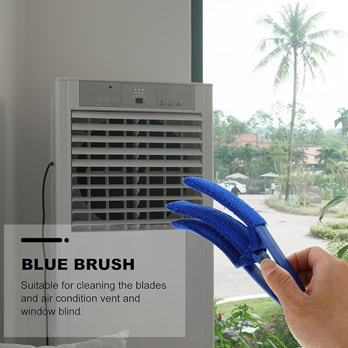 Healifty Multifunctional Window Blinds Cleaning Brush Set with Air Conditioner Vent Dust Brush 10pcs Household Dust Removal Tools for Shutter and Vent Cleaning