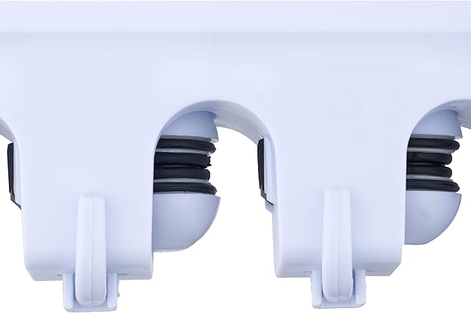 Superior 5 Slot Mop and Broom Organizer (White)