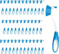 Dish Brush Scrubber for Kitchen, 36 Pack, by LOLA, Stiff Bristles & Food Scraper, Comfort No-Slip Grip Handle, Safe for Non-Stick & Coated Cookware