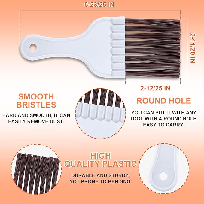 Cenipar 5PCS Air Conditioner Condenser Fin Comb Set Include FCR6 Fin Comb, Metal Radiator Fin Comb, Plastic Air Conditioner Fin Comb, Blue Folding Brush and Brown Brush Air Conditioner Fin