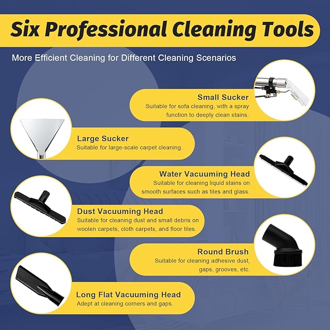 40L Commercial Carpet Cleaning Machine, 110V 1000W 3 in 1 Carpet Spraying Floor Brush Cleaner Extractor Vacuum Washing Machine for Cleaning Carpets, Sofas, Curtains