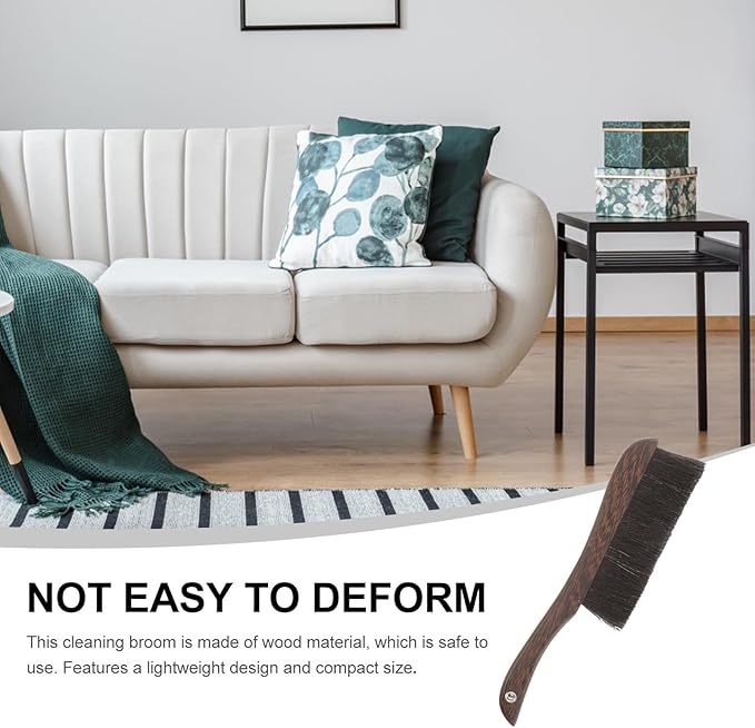 Healifty Soft Bristle Bed Brush 32cm with Ebony Wood Handle, Dust Removal Cleaning Brush for Instruments, Keyboards, Mattresses, and Household Dusting