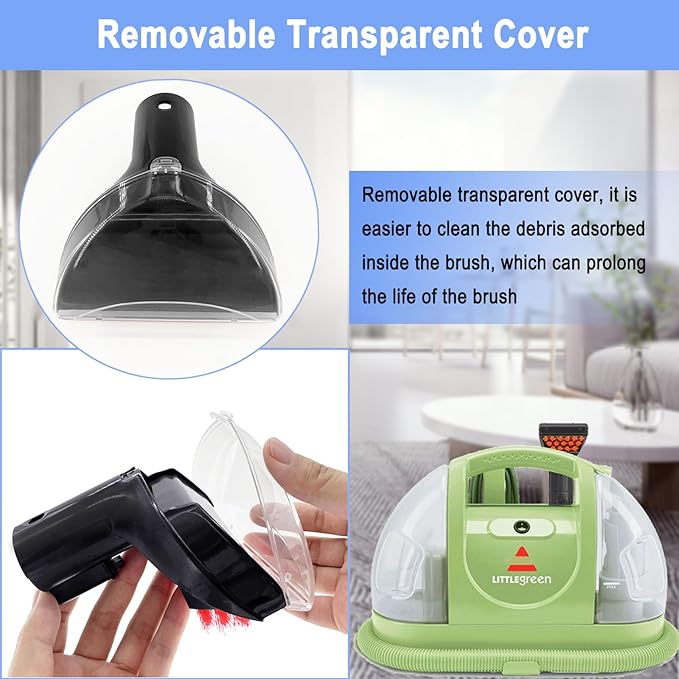 Upgraded 1400B Little Green 5.3" Detachable Tough Stain Brush Tool Replacement for Bissell Little-Green Upright &Portable Carpet Cleaners for 1400B 4075 3860 1425 2458 3194 3353 Series,1+3 Brush,Black