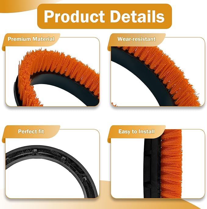 237047 Scrub Orbiter Brush for ORB550MC Orbiter Floor Machine, Heavy-Duty Brush, 10.5” Diameter Orange (1 Pack)