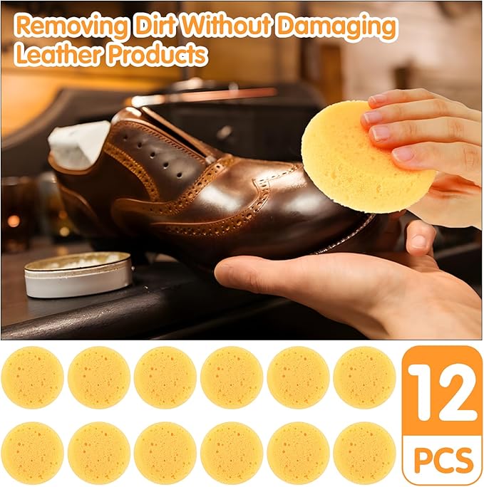 12PCS Kitchen Sponges for Washing Dishes Round Natural Cleaning Sponge,Cellulose Eco-Friendly No Odor, Dusting, Cleaning Bathroom, 7 * 7cm