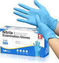 Schneider Nitrile Exam Gloves, Blue Disposable Gloves Latex Free Powder Free for Medical, Cooking, Cleaning, and Food Prep