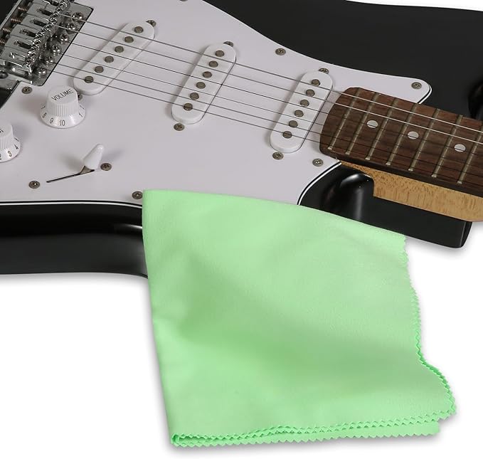 Guitar Cloths Ultrafine fiber suede Plush Polishing Cloths for Musical Instruments Premium Polishing & Cleaning Cloths for Guitar Violin Piano Clarinet Trumpet Sax Universal, 4-Pack 12"x12"