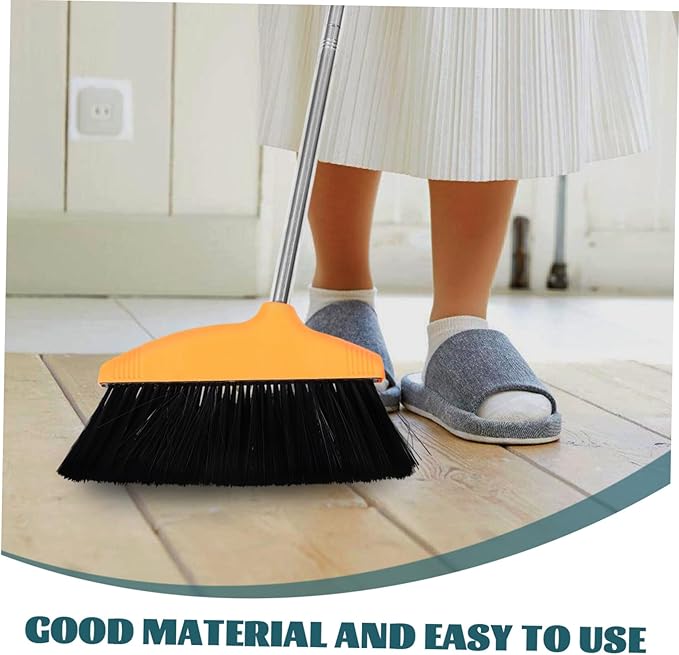 Cabilock Wide Angle Broom with Soft Bristles Efficient Household for Indoor Dust and Hair Removal for Home Maintenance and Quick