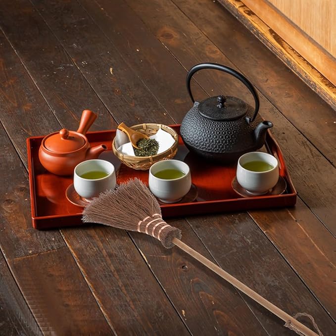 ABOOFAN Mini Tea Tray Brush 11 Inch Soft Bristle Hand Broom for Cleaning Chinese Tea Sets Dishware and Kitchen Surfaces