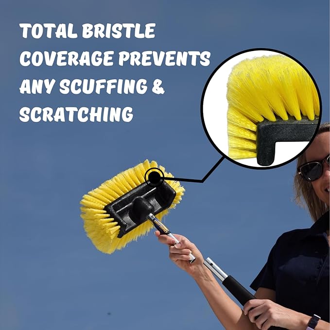 Big Bird Brush (Soft) Yellow Boat Deck Scrub Brush for Cleaning and Washing - Boat Cleaner & Car Cleaner - Attachment Only