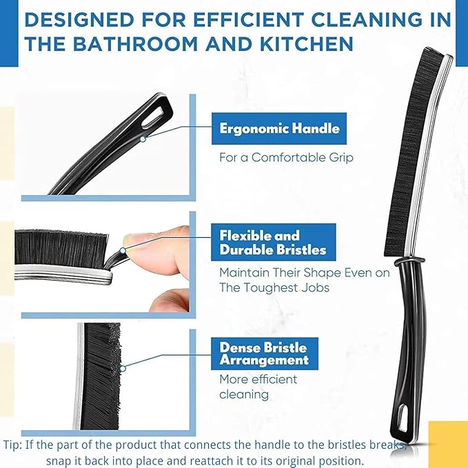 Crevice Cleaning Brush, Multifunctional Hard-Bristled Gap Scrub Brush, 2025 New Multifunctional Gap Cleaning Brush Tool, Dead Corners Brushes for Bathroom Kitchen Tiles Window Door