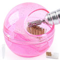 Nail Drill Bits Cleaner Brush Case Accessories, Nail Art Cleaner Tool Case with Steel & Nylon Wire Brush for Cleaning Tungsten Carbide Ceramic Nail Drill Bits Cuticle, Pink