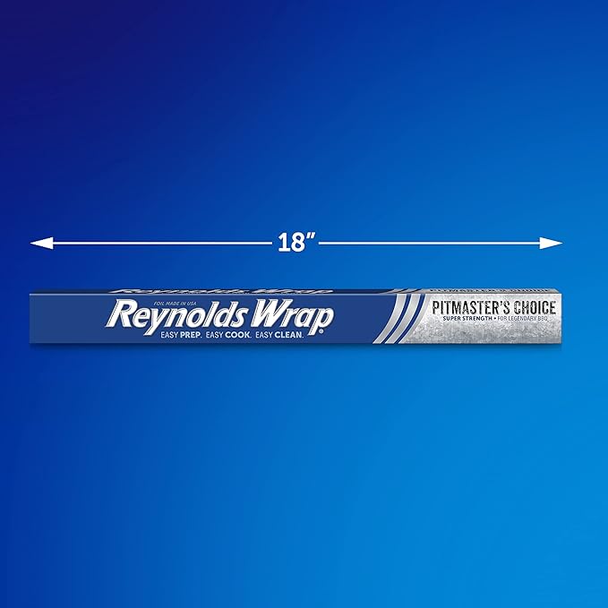 Reynolds Wrap Pitmaster's Choice Extra Thick Foil for Grilling, 18 Inch Grill Foil, Withstands High Heat, Extra Wide, 37.5 Total Sq. Ft.
