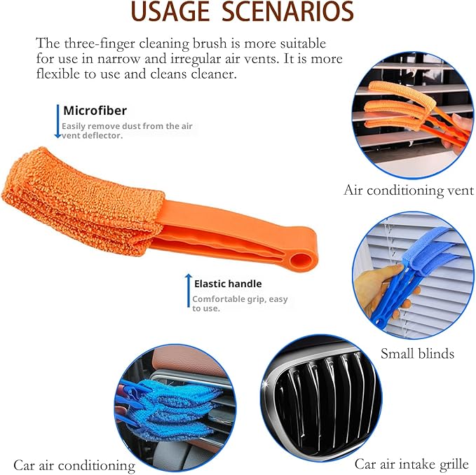 Blind Cleaner Duster Tool, Blinds Cleaner Tool, Extra Washable Blind Duster Sleeve - Microfiber Louver Cleaning Tool for Vents, Air Vent Cleaner and Dusting (4-Pack)