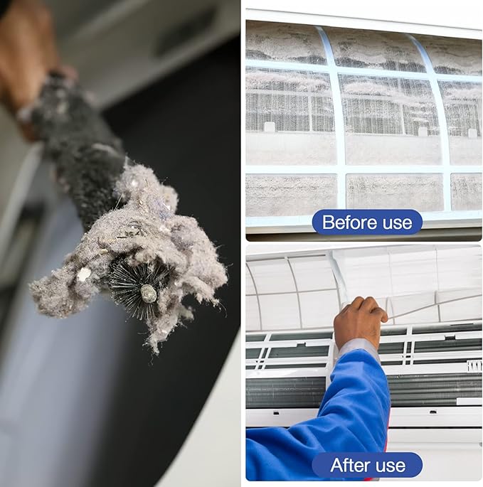 Cleaning Coil Brush Auger Brush Electric Appliance Dust Brush Radiator Brush Dust Remover Brush Condenser Coil Brush Coil Brush for Mechines Clean