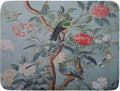 Khope Chinoiserie Dish Drying Mat for Kitchen Counter 18x24 Inch Blue Gray Vintage Bird Floral Reusable Washable Farmhouse Flower Drying Pad Countertop Home Decor