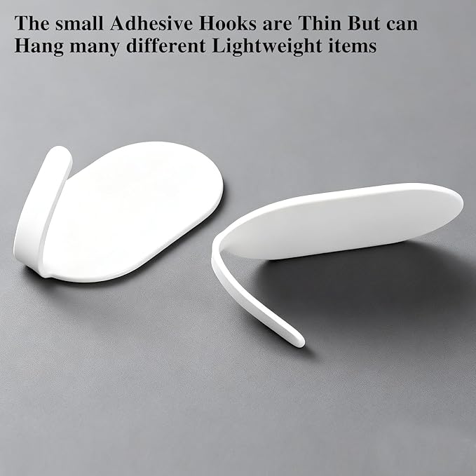Sticky Adhesive Hooks for Hanging, Key Hooks, Stainless Steel Wall Hooks, Command Hooks, Coat Hooks, Door Hooks, Towel Hanger, Metal Hook, Utility Hooks,Picture Hanger, Storage Hooks, 10Pcs (White)