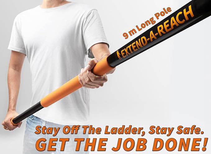 36 Foot High Reach Duster Kit with 5-30 ft Extension Pole // High Ceiling Duster Cleaning Kit with Telescopic Pole // Cobweb Duster // Feather Duster and Ceiling Fan Duster // The Ultimate Dusting Kit