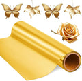 Yaocom 1 Roll Aluminum Metal Crafts DIY Foil 18 Inch x 20 ft x 0.1 mm Thick for Art Project Aluminum Flashing Roll Wide Sheet Multipurpose Metal Sheets(Golden)