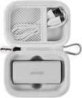 Boobowl Case Compatible with Anker Nano Portable Charger Power Bank, 5,000 Mah, with Built-in Lightning Connector, Charging Battery Pack Storage Holder for amelema/for LanLuk/for Feob -White