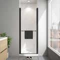 Frameless Pivot Shower Door 24"-26" W x 72" H with Nano Explosion-Proof Film Tempered Glass 1/4"(6mm) Reversible Installtion Swing Shower Glass Doors, Matte Black Finish