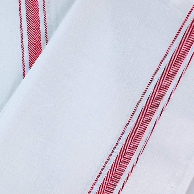 Utopia Towels Red Dish Towels [12 Pack - 15 x 25 Inches] 100% Ring Spun Cotton Highly Absorbent & Reusable Cleaning Bar, Tea, Kitchen and Dishcloths Set - 200 GSM