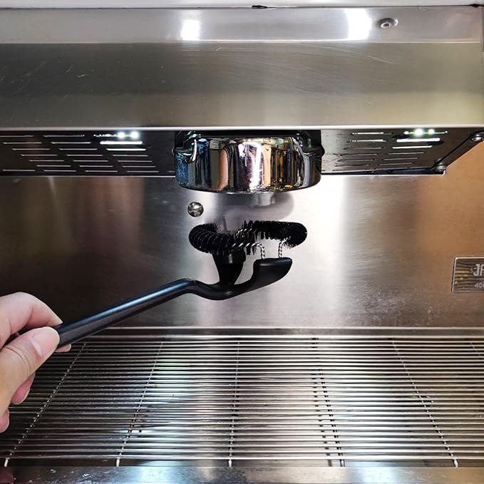Espresso Coffee Machine Cleaning Brush, 58mm Group Head Portafilter Brush Cleaner, Detachable 360° Nylon Bristles, Barista Brew Head Cleaning Tool for Home Kitchen