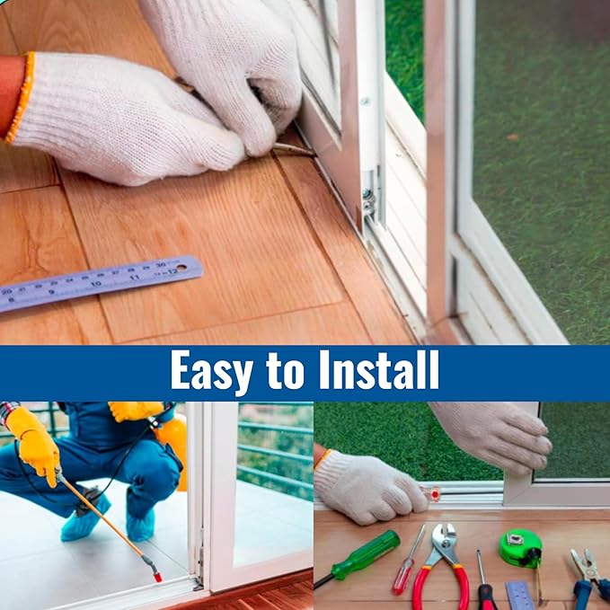 KC Hardware Vinyl Sliding Screen Door Track, Sliding Door Bottom Track Replacement, Patio Screen Door Repair Guide- White Vinyl (96 Inch, 3, Pack)