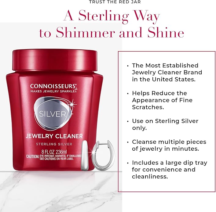CONNOISSEURS Premium Edition Jewelry Cleaner, Value Size 9.6oz - Pick from Fine, Silver or Delicate Jewelry Cleaner