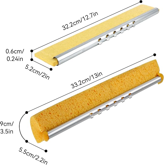 2 Pack of Replaceable Pop Up Cellulose Sponge Mop Heads,Size:12.8 Inch(only 2 mop Heads not Include Handle)