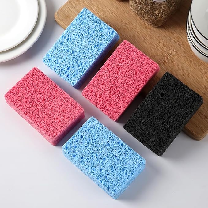 6 - Pack Non-Scratch Scrub Sponges - Sponges for Dishes and Washing Dishes, Cleaning Sponges for Kitchen Home Office, Magical 3D DIY Art and Craft Suppliers（Mixed）