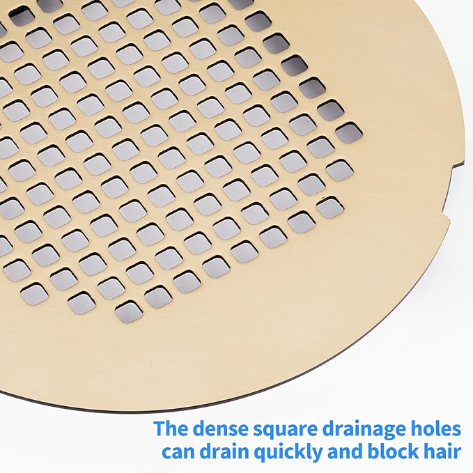 Shower Drain Cover, Shower Drain Hair Catcher Snap-in Replacement Strainer, Gold Round Grate, Drain Protector Designed for 4.25" D Standard Round Shower Drains