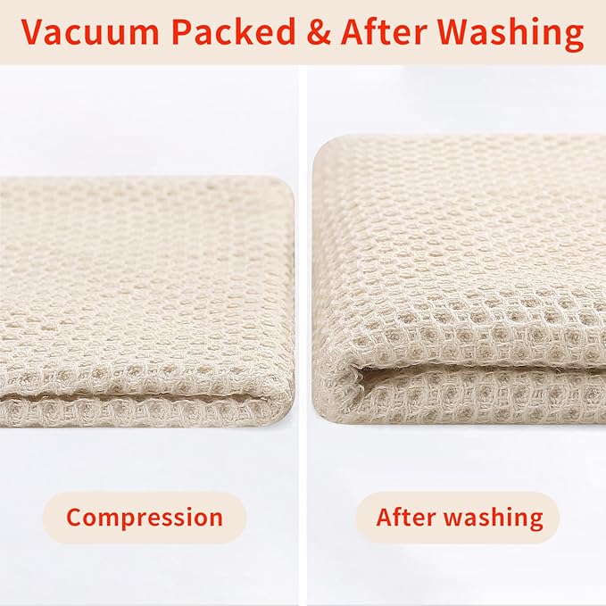 Homaxy 100% Cotton Waffle Weave Kitchen Dish Cloths, 4-Pack Ultra Soft Absorbent Dish Towels, Quick Drying Dish Rags, 12 x 12 Inches, Beige