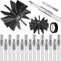 BESPORTBLE 1 Set Chimney Cleaning Brush Kit with Flexible Extendable Rods Fireplace Stove Pipe Cleaner Wire Brush for Wood Stove Maintenance