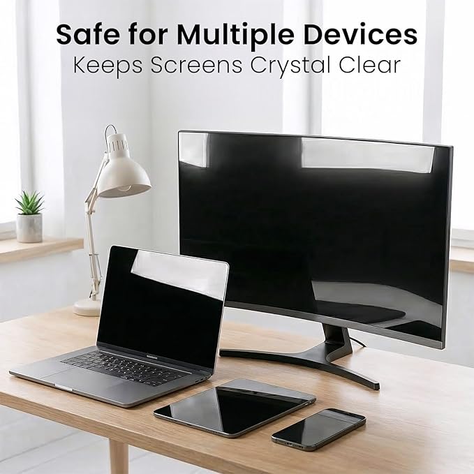 EVEO Screen Wipes (150 Pack) - Electronic Wipes, Computer Screen Cleaner Wipes for Electronics | Computer Screen Wipes Phone Wipes & Lens Wipes for PC, Laptop, Phone, Car & More - Microfiber Included