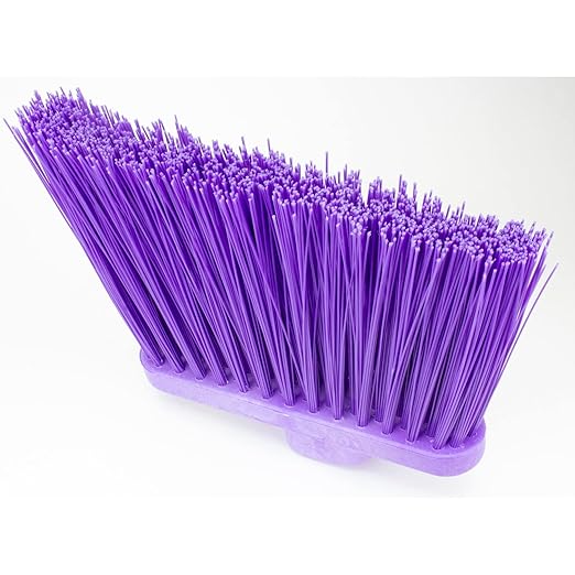 SPARTA Plastic Broom Head, Angled, Un-Flagged for Large Debris Indoor, Outdoor, Home, Restaurant, Lobby, Office, 12 Inches, Purple, (Pack of 12)