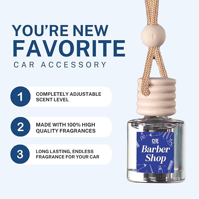 C&E Craft Co Hanging Car Air Freshener Diffuser 2 Pack, Long Lasting Fragrance Oil Car Freshener, Glass Bottle Auto Air Freshener, Made in USA (Jasmine Rouge)