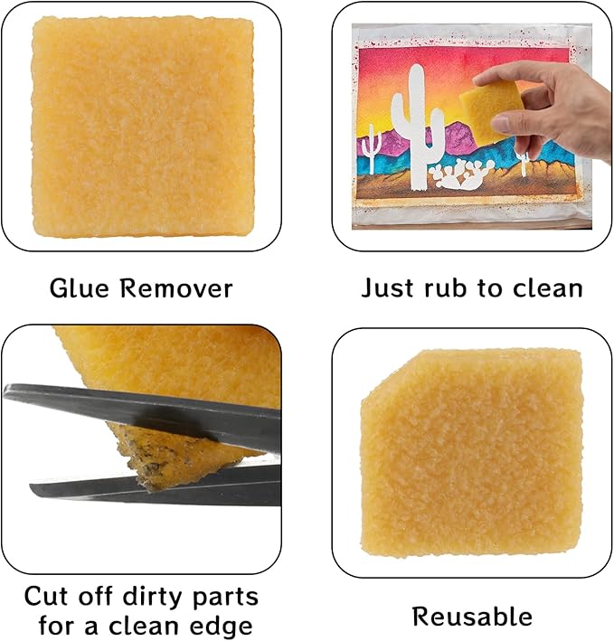 WHTCHSU 6 pcs Glue and Residue Eraser Rubber Cement Cleaner for Removing Adhesive and Residues from Paper Plastic and More