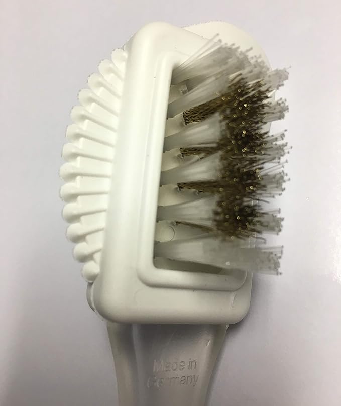 Pedag Suede Shoe Cleaner Brush, German Made, 4-Way Cleaning & Refreshing for Suede Leather Products with Brass & Nylon Bristles, 1 Brush