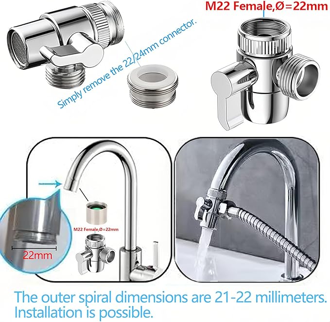 Handheld Bidet Sprayer Toilet Bathroom Douche Cloth Washing Diaper Cleaning Shower Head with with 2 Way Shower Diverter, 59in Hose and Hand Shower Holder