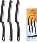 3Pcs Crevice Cleaning Brush Tool Grout Brush Cleaning Supplies, Home Essentials Bathroom Multifunctional Gap Scrub Hard Bristle Brushes for Household Use (3PCS-Black)