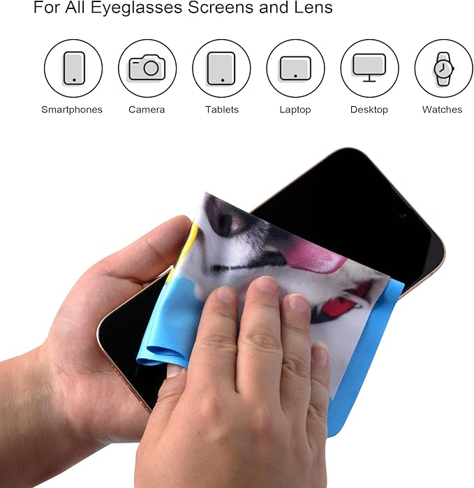 Anywind Glasses Cleaning Cloth for Eyeglasses - Multicolor Eyeglass Clean Cloths - Lens Cleaning Cloth for Camera, Glasses, Screens, Phones and Delicate Surfaces, Cute Design- 6x7in-6P