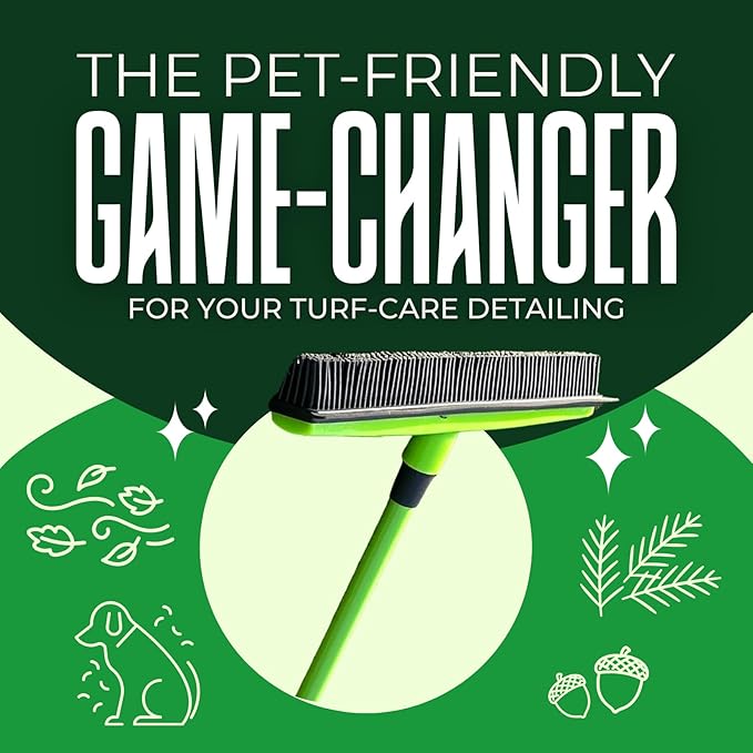 Turf Static Sweep - Silicone Broom for Artificial Turf Edge Cleaning - Remove Pet Hair, Leaves, Debris, Sticks and More from Turf, Synthetic Grass, Carpet & Most Hard Surfaces